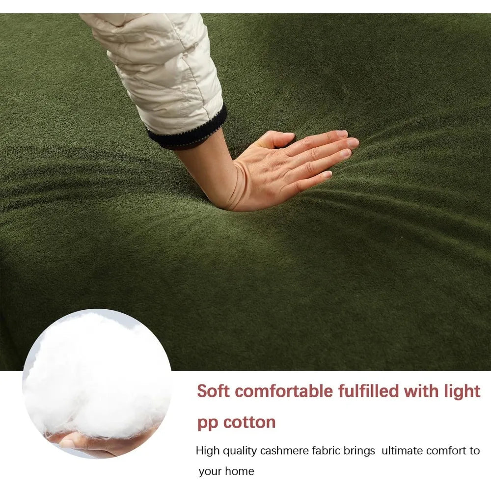 Sofa Couch-Shape Upholstered Cloud Modern Minimalist Couches, Deep Seat Corner Couch, Right Facing Chaise