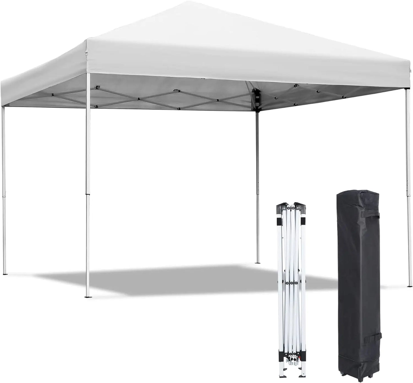 Tent Easy Set-up Outdoor Patio Canopy Adjustable Straight Leg Heights Instant Shelter with Wheeled