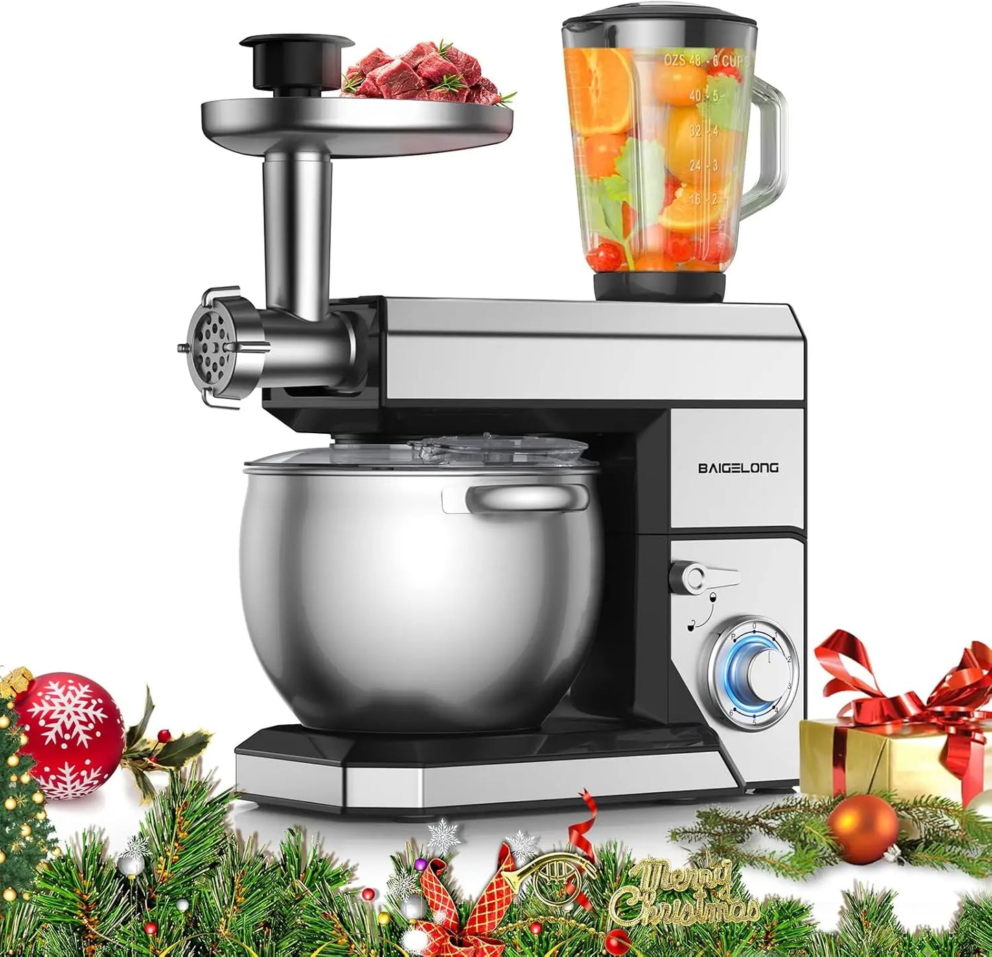 Electric Mixer Kitchen Mixer With Dough Hook, Whisk, Beater, Meat Grinder,