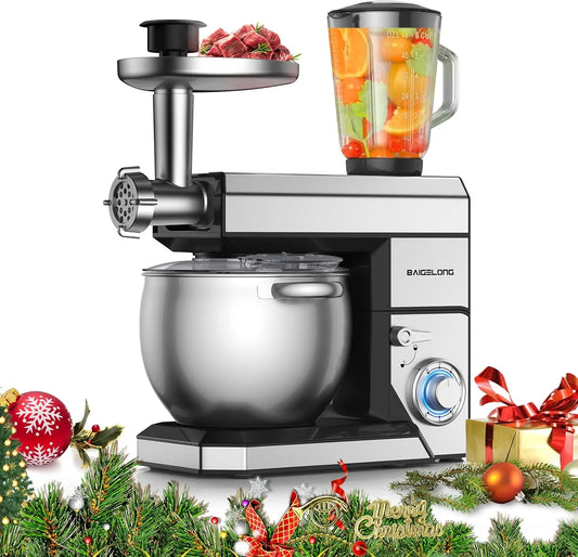 Electric Mixer Kitchen Mixer With Dough Hook, Whisk, Beater, Meat Grinder,