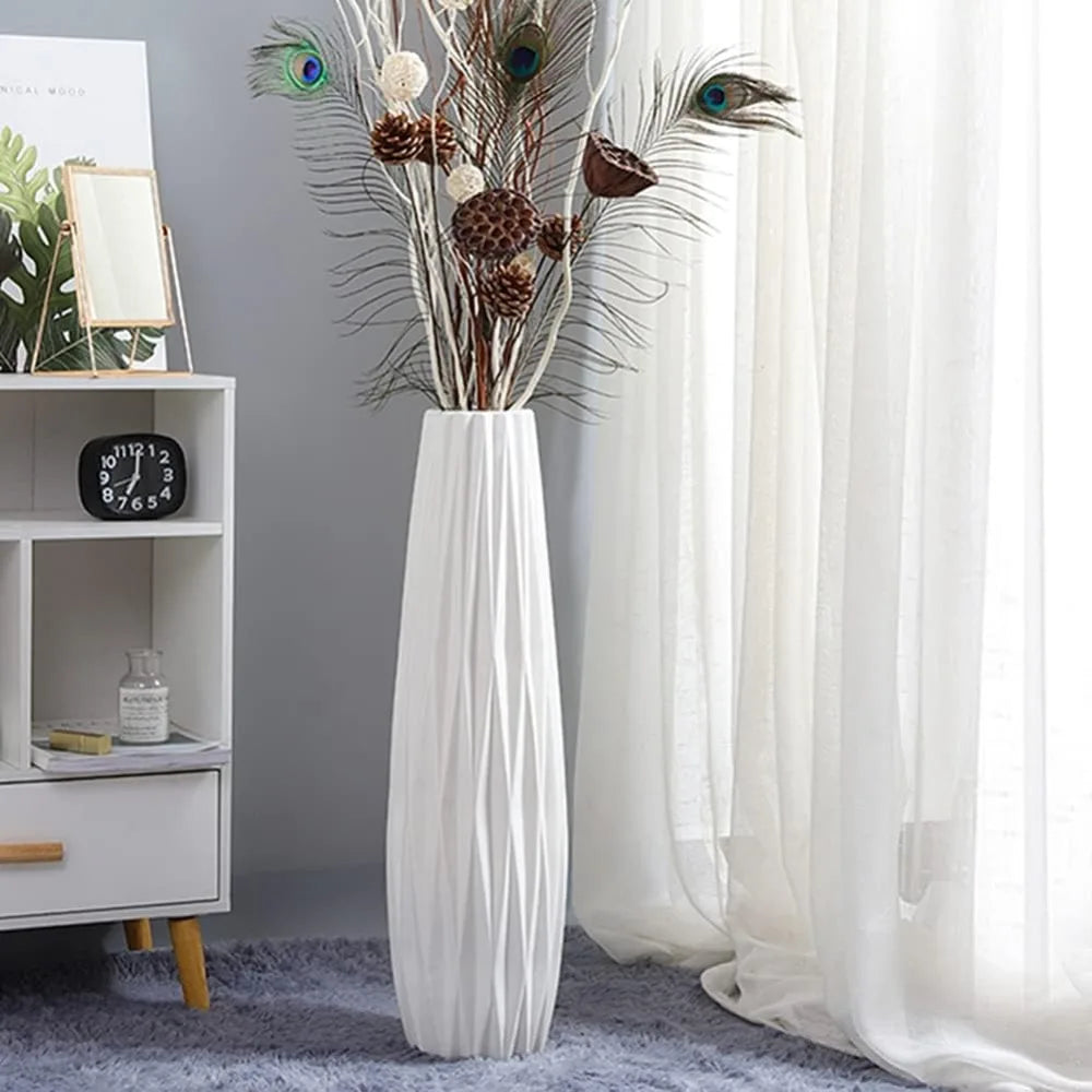 White high floor vase.