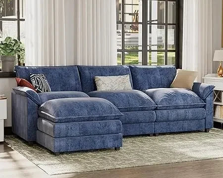 Modular Oversized Sectional Sofa Couch, Modern Wide Arm L-Shaped Couch, Sleeper Sofa