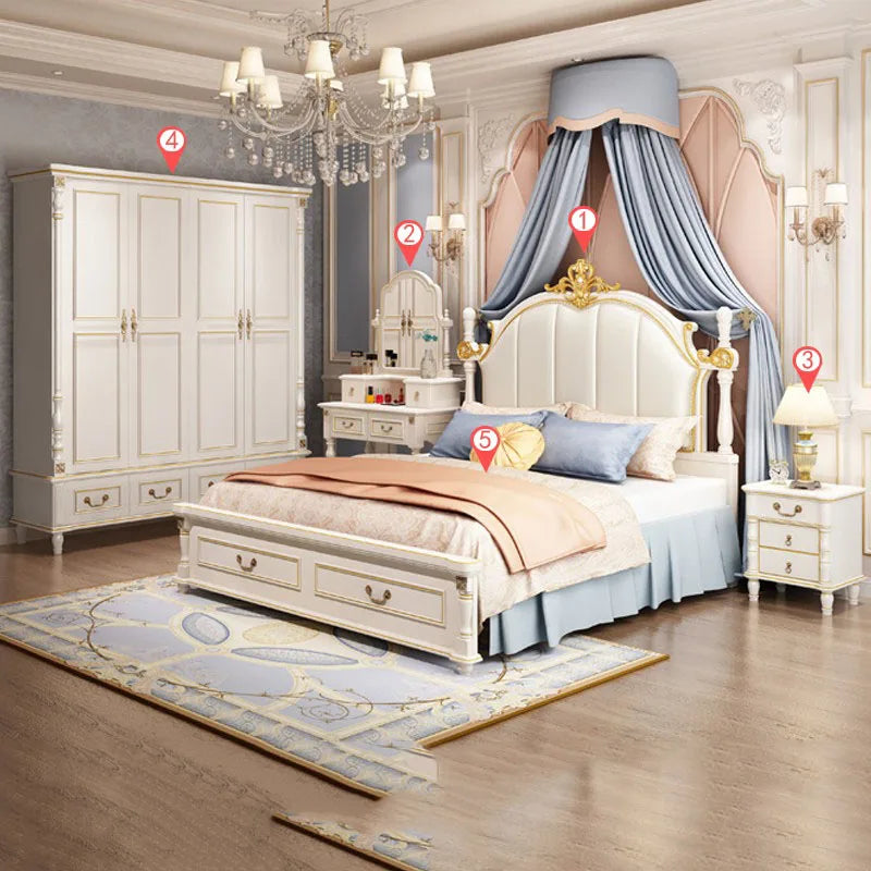American Luxury Bedroom Sets Double European Wood Solid Bedroom Sets