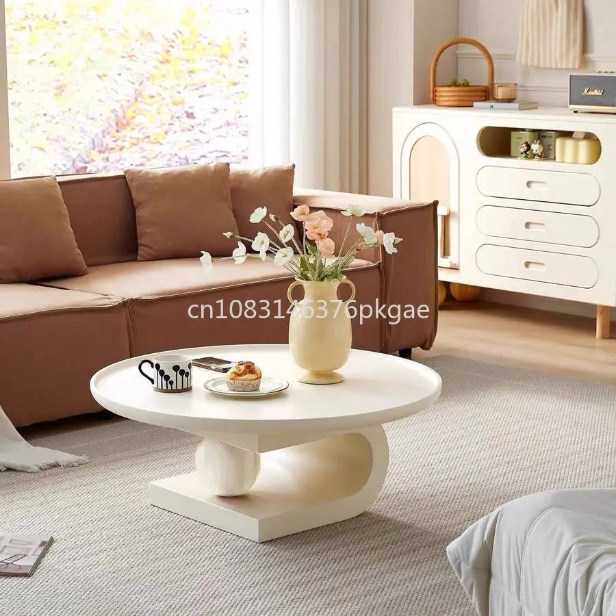 Modern Simple Cream Style Tea Table Combination Creative  Living Room Household Furniture Coffee Table