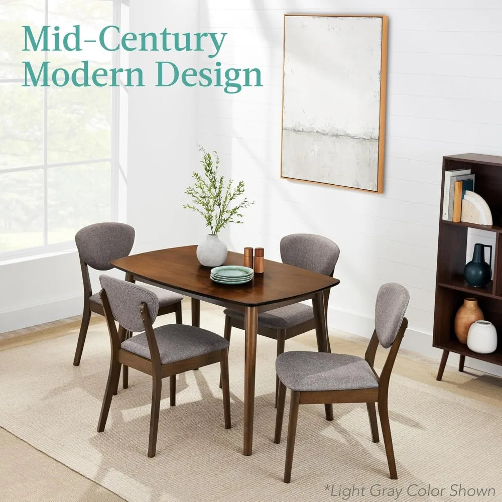 Dinings Set, Compact Mid-Century Modern Table & Chair Set for Home, Apartment w/ 4 Chairs, Dining Room Sets