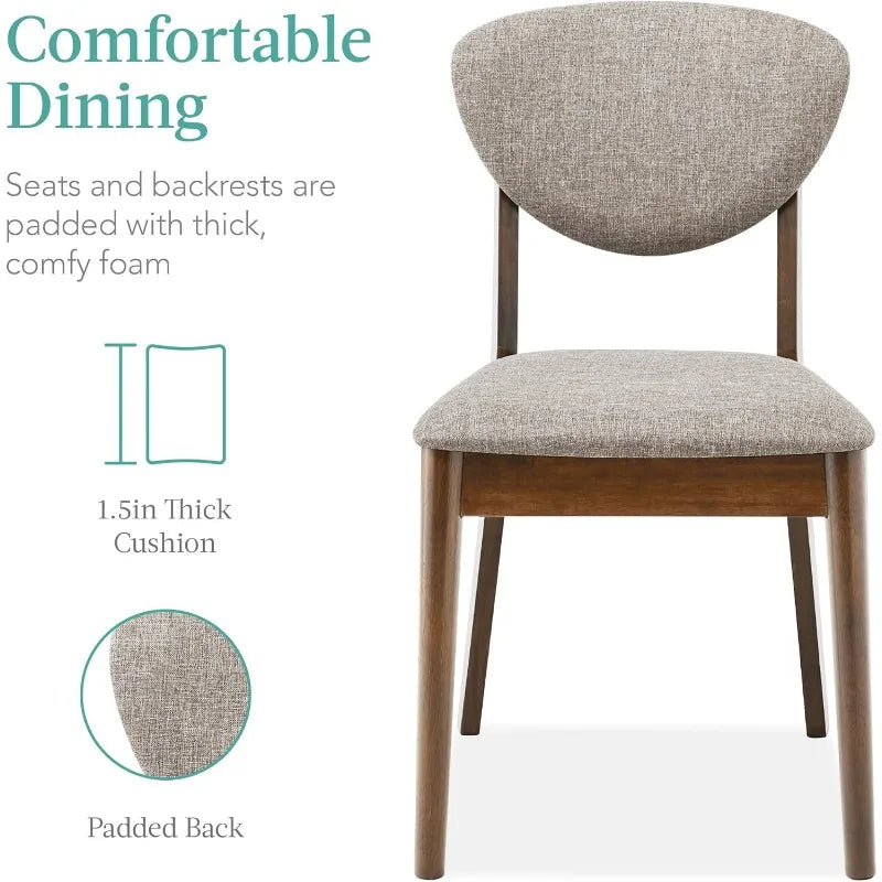 Best Choice Products 5-Piece Dining Set, Compact Mid-Century Modern Table & Chair Set for Home, Apartment w/ 4 Chairs