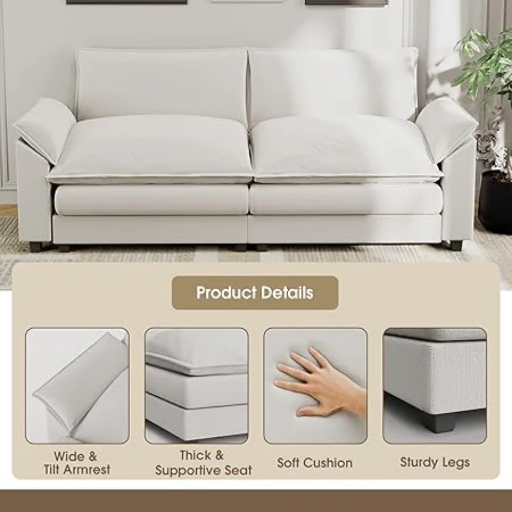 Modular Oversized Sectional Sofa Couch, Modern Wide Arm L-Shaped Couch, Sleeper Sofa
