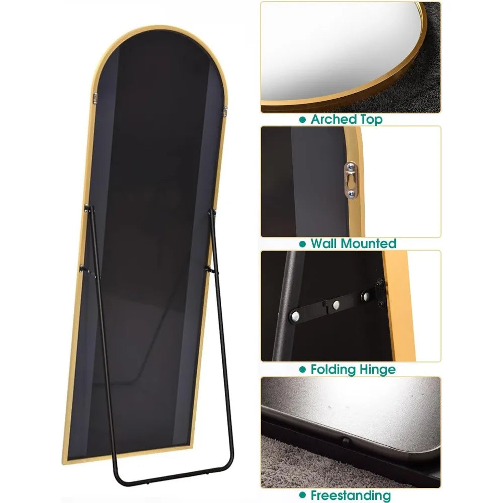 Full Length Mirror, Floor Mirror, Arched Full Length Mirror with Stand, Wall Mirror,