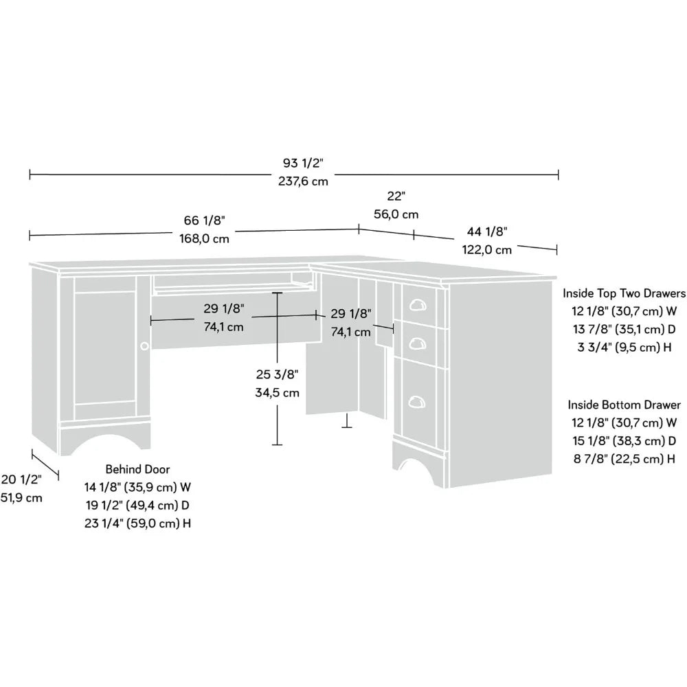 Harbor View Corner Computer Desk, Curado Cherry finish desk  desks table  l shaped desks  office furniture