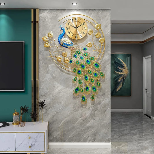 Wall Decororation Silent Art Digital Wall Clock With Metal Design No Ticking for Living Room Decoration