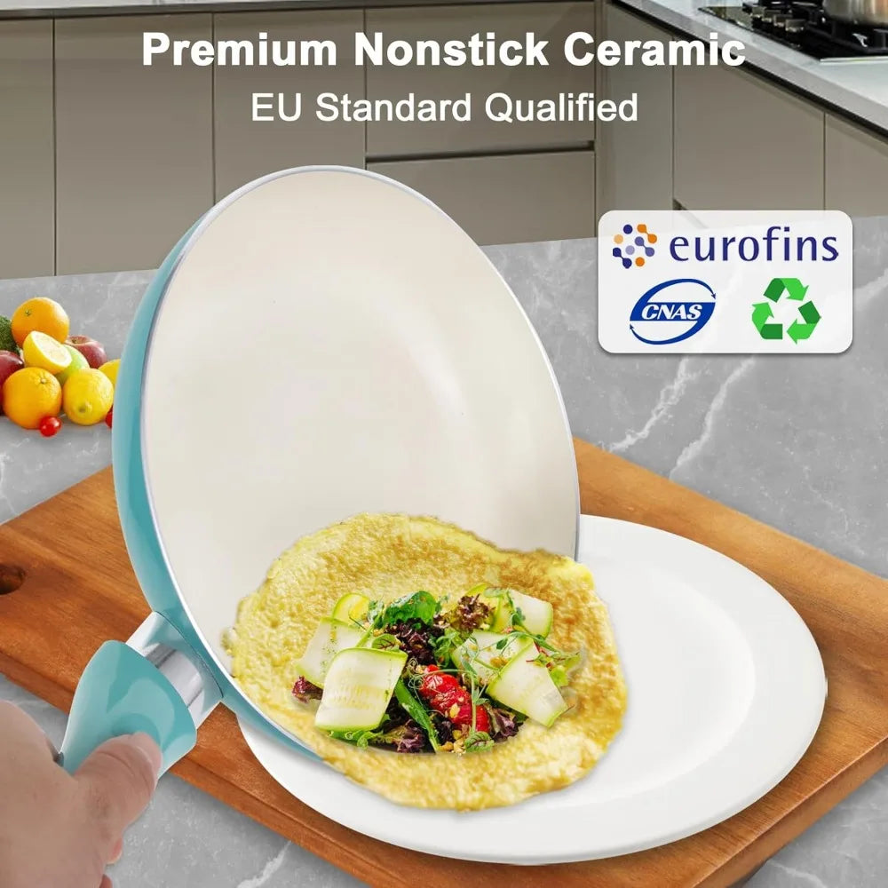 Pots and Pans Set Nonstick, 11pcs Kitchen Cookware Sets