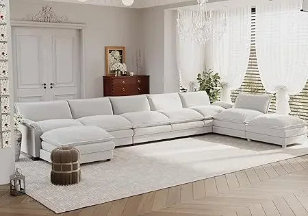 Modular Oversized Sectional Sofa Couch, Modern Wide Arm L-Shaped Couch, Sleeper Sofa
