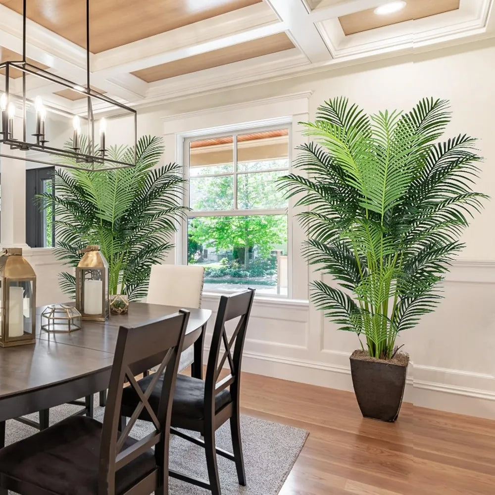 Plant Artificial Large Trees with 24 Removable Palm Leaves Tall Faux Palm Plant for Indoors