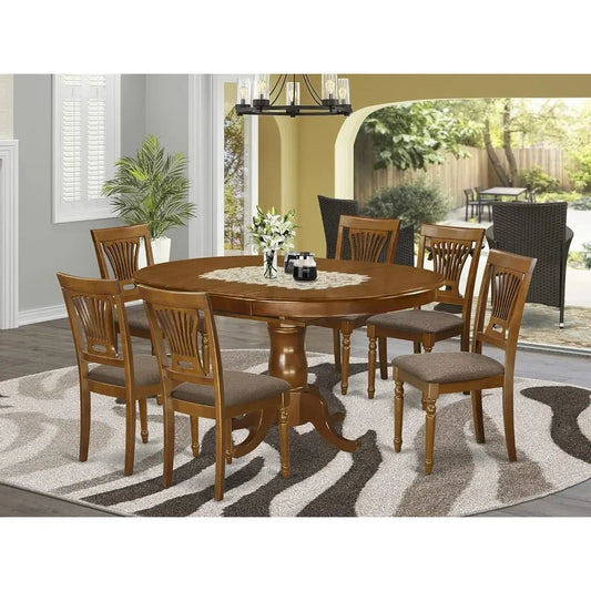 Dining Room Furniture Set 7 Piece Consist of an Oval Kitchen Table