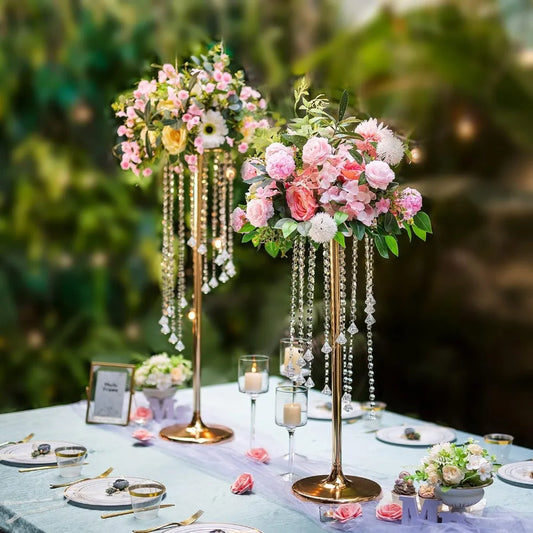 Vase, gold crystal wedding vase, elegantly decorated for living room and bedroom