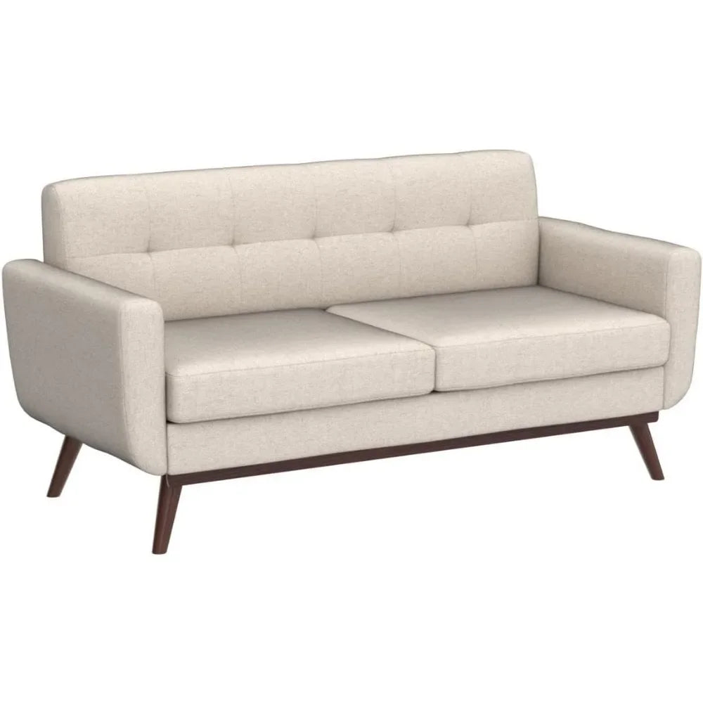 Loveseat Sofa, Mid Century Modern Decor Love Seat Couches for Living Room, Solid and Easy to Install Small Couch