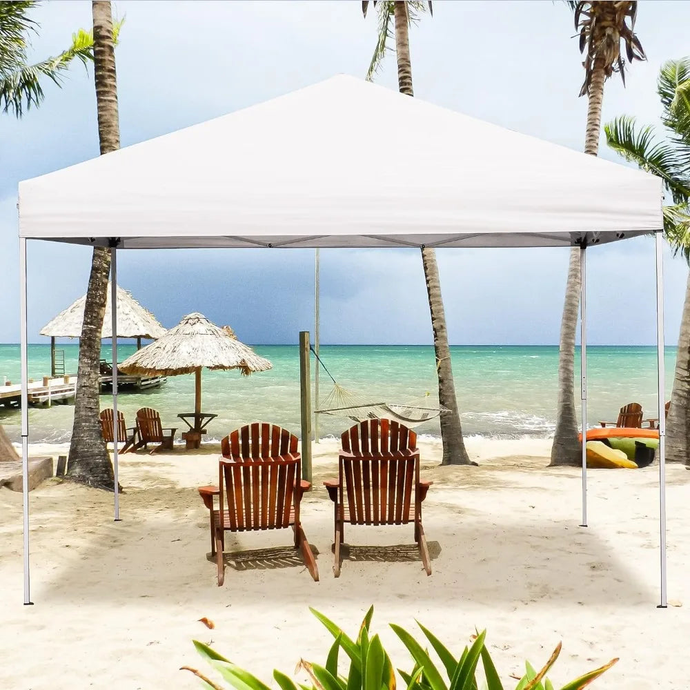 Tent Easy Set-up Outdoor Patio Canopy Adjustable Straight Leg Heights Instant Shelter with Wheeled