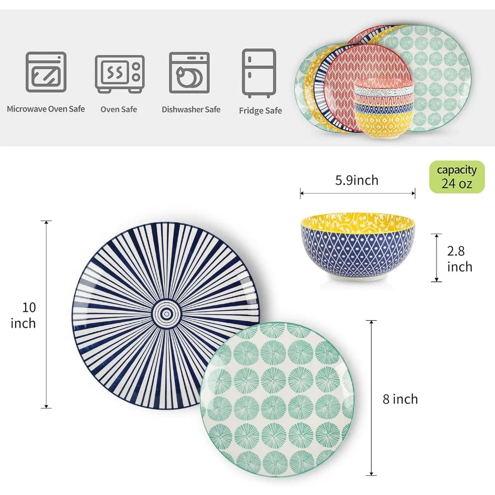 Ceramic 12-Pieces Dinnerware Sets,