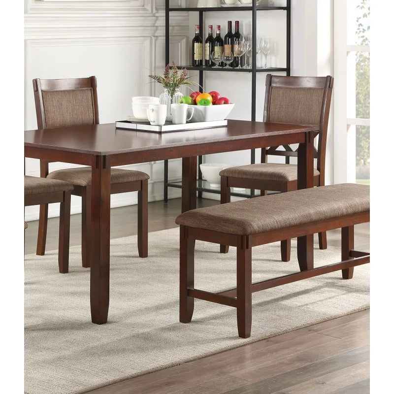 Dining Room Furniture Unique Modern 6pc Set Dining Table 4x Side Chairs and A Bench Solid wood Rubberwood and veneers