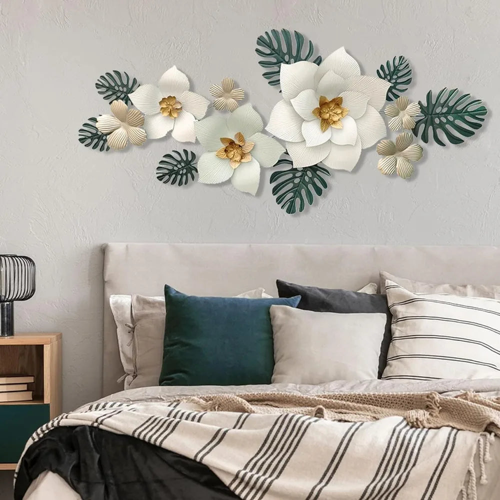 Home Decoration Metal Wall Decoration 3D Flowers Living Room Metal Wall Art Decororation Crafts Decor Garden