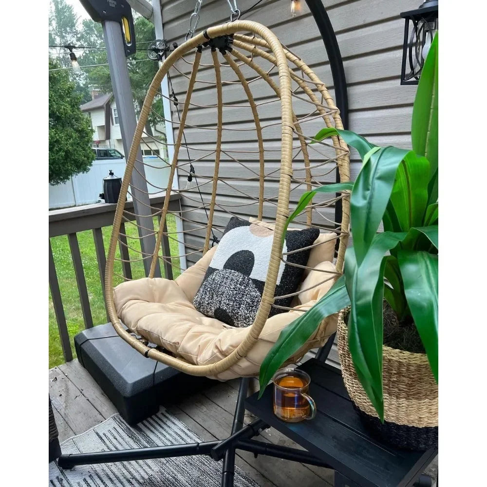 Egg Chair with Stand Swing Chair Wicker Indoor Outdoor