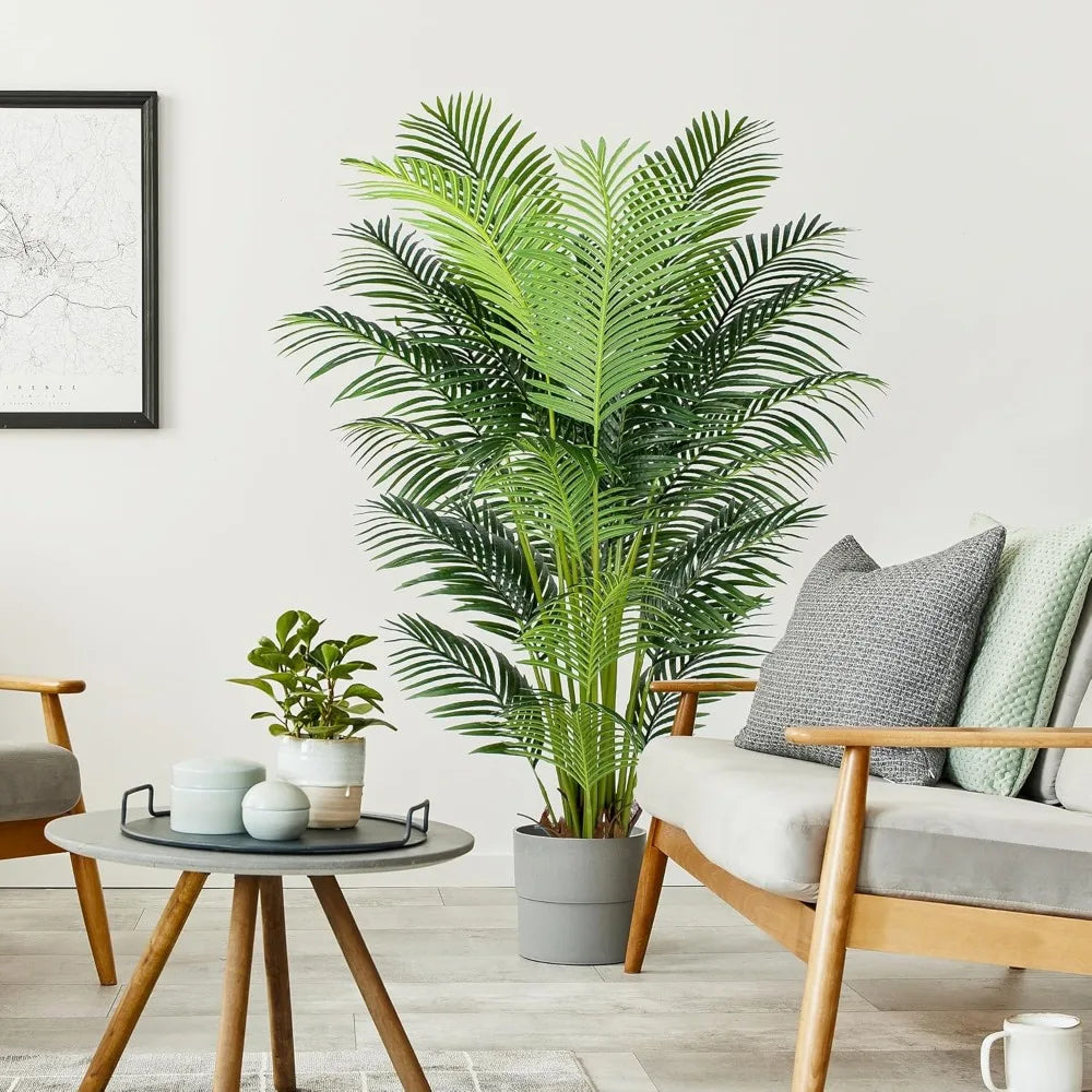 Plant Artificial Large Trees with 24 Removable Palm Leaves Tall Faux Palm Plant for Indoors