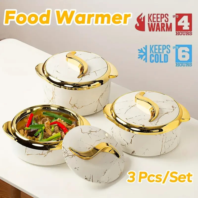 Golden Touch Food Warmer, Thermal Casserole Dish Set With Lids,