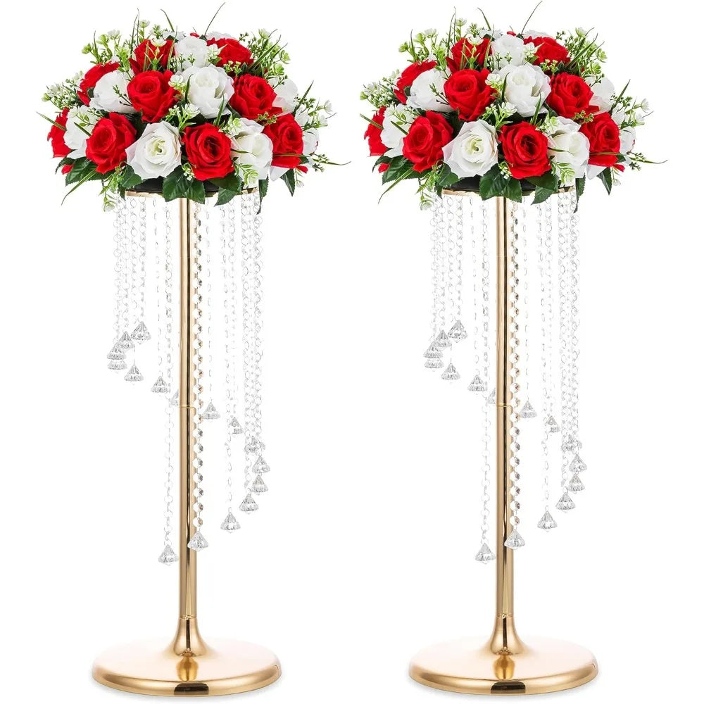 Vase, gold crystal wedding vase, elegantly decorated for living room and bedroom