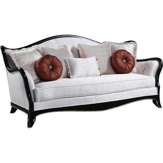 Upholstered Sofa ，Sofa With 7 Pillows In Beige  sofa set living room furniture