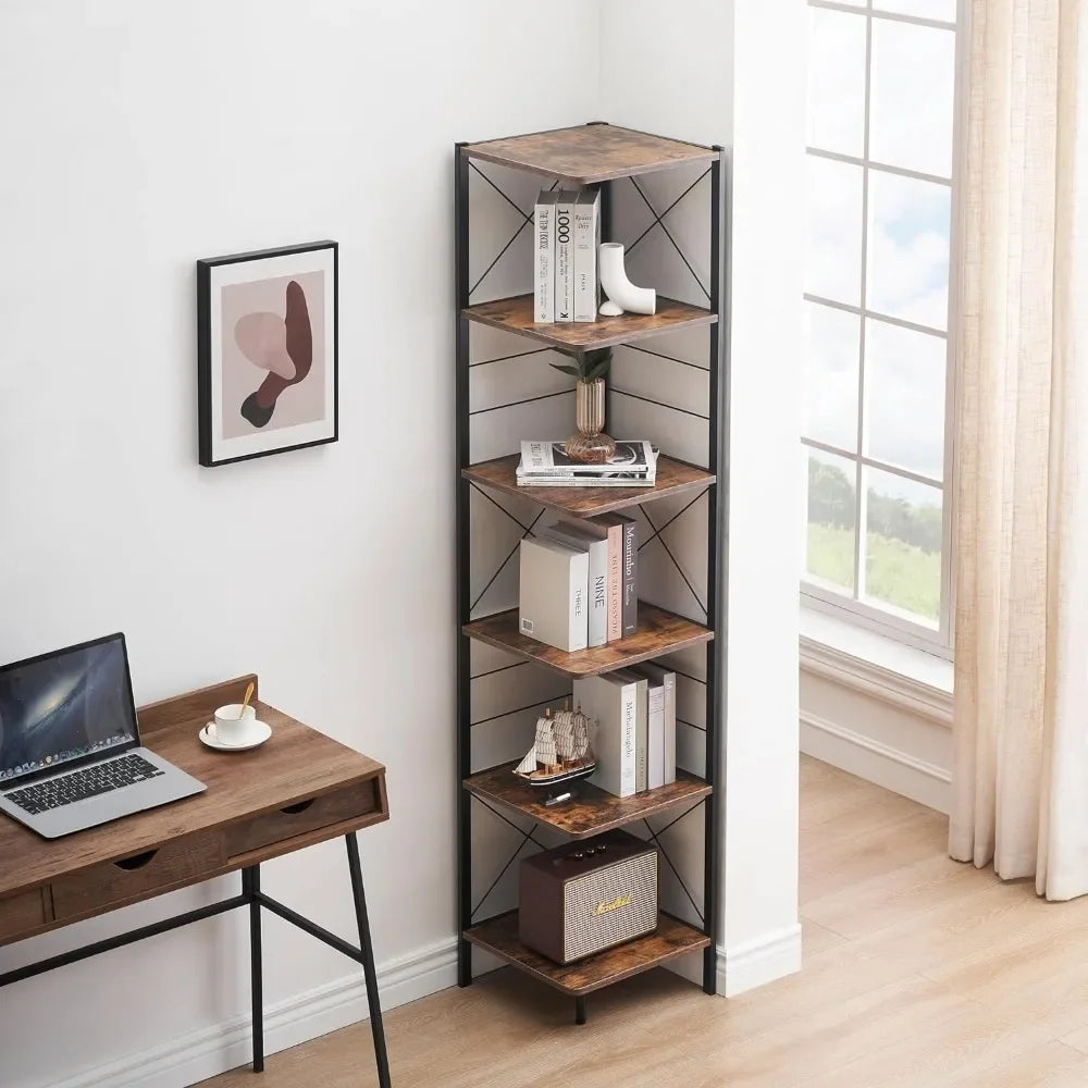 Wall Shelf Corner Bookcase for Samll Space Home Decorations