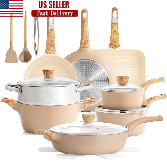 Nonstick Cookware Set Induction Pots Pans Healthy Kitchen Cookware