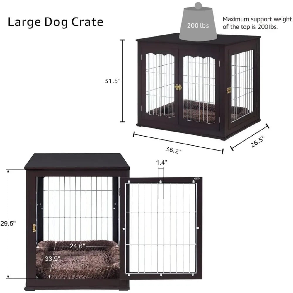 Dog Crate Modern Decorative Wood Wire Pet House Dog Cage Pretty