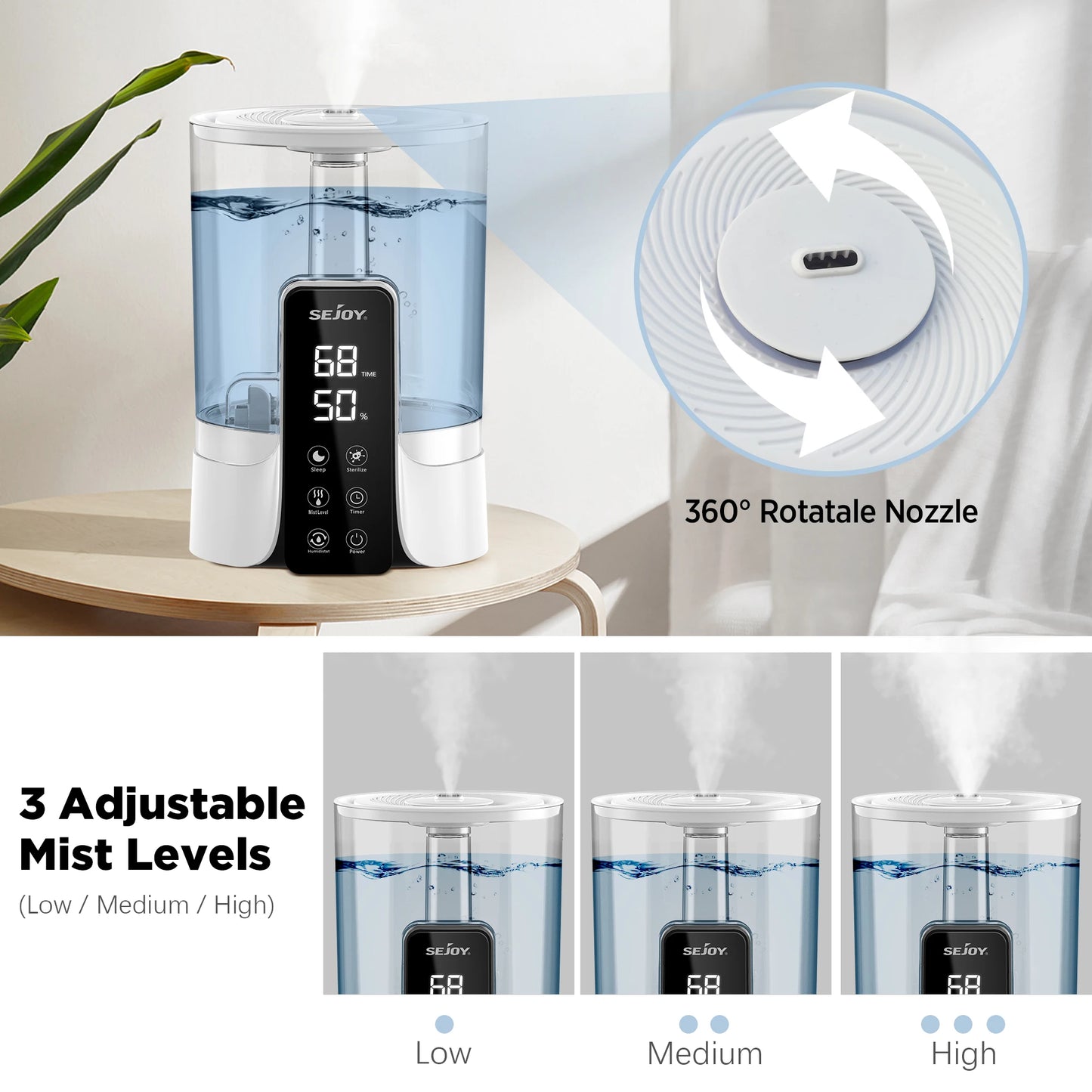 Air Humidifier Professional Large Capacity Home Humidifier Plant Mist Aroma Diffuser with Remote Control Timer