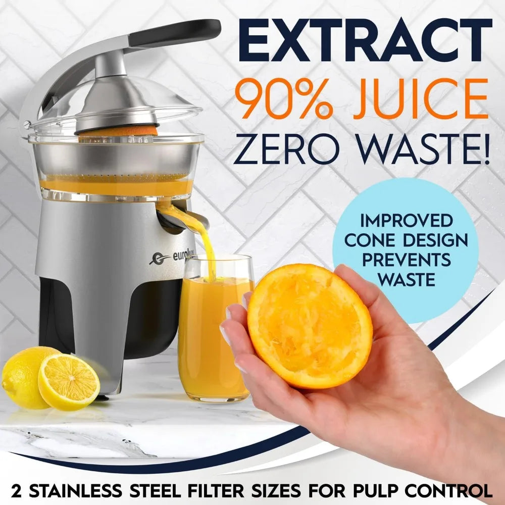 Die Cast Stainless Steel Electric Citrus Juicer Squeezer, for Orange, Lemon, Grapefruit | 300 Watts of Power