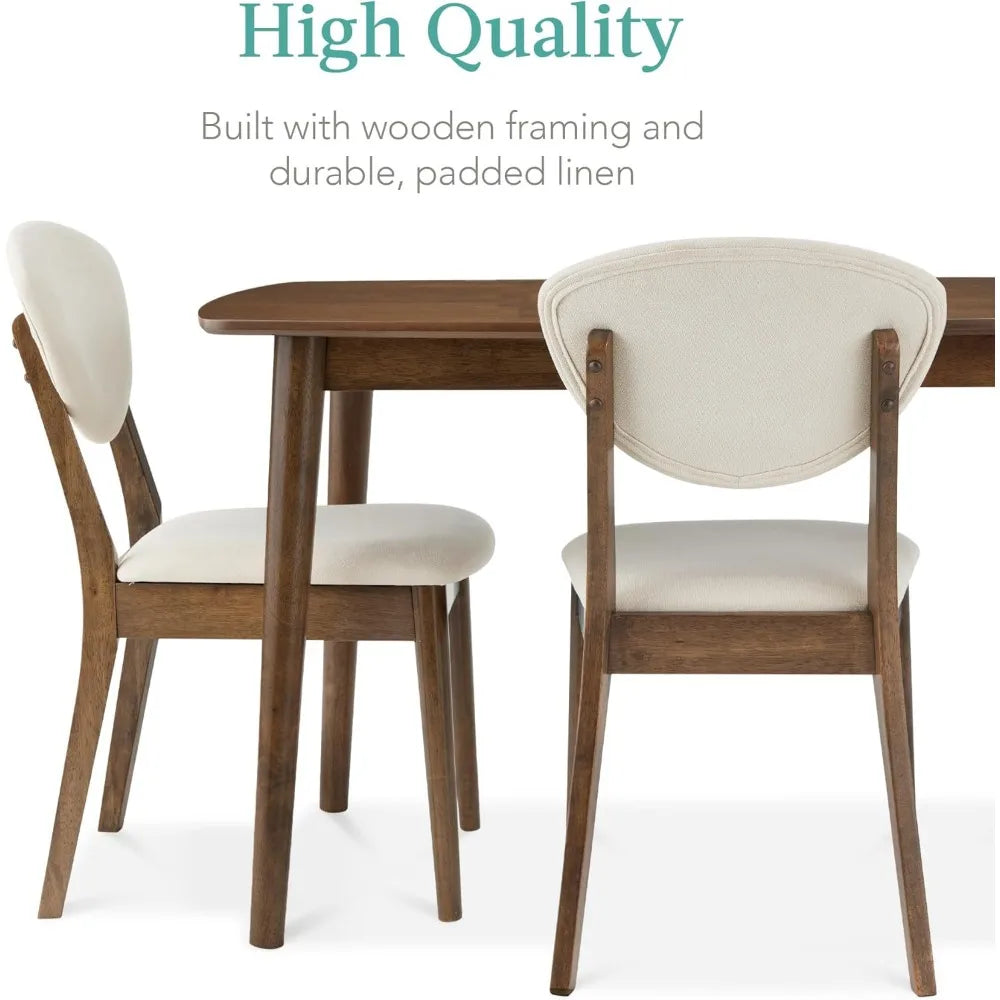 Dinings Set, Compact Mid-Century Modern Table & Chair Set for Home, Apartment w/ 4 Chairs, Dining Room Sets