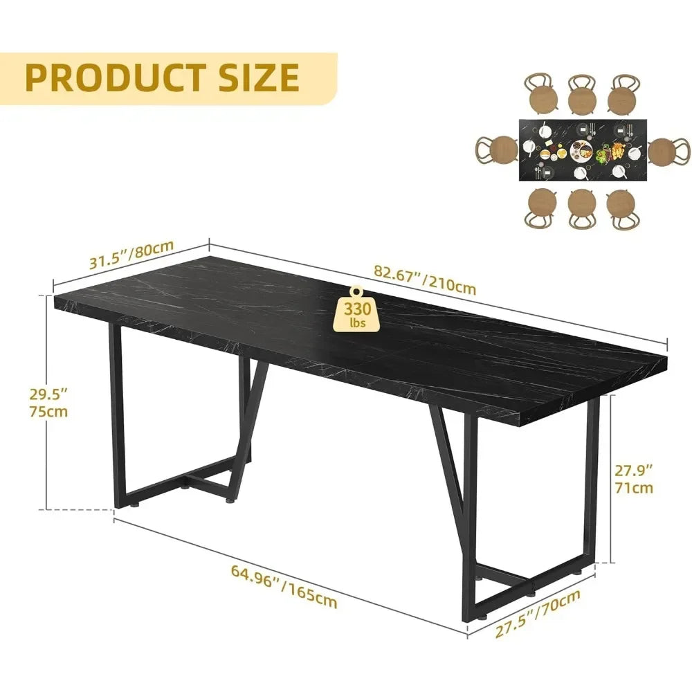 Modern Dining Table for 4 People 47 Inch Rectangular Kitchen Table