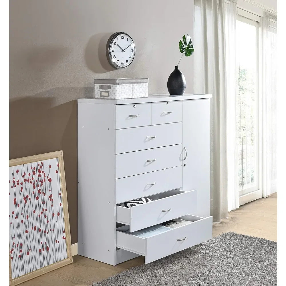 Jumbo Chest, Five Large Drawers, Two Smaller Drawers with Two Lock,