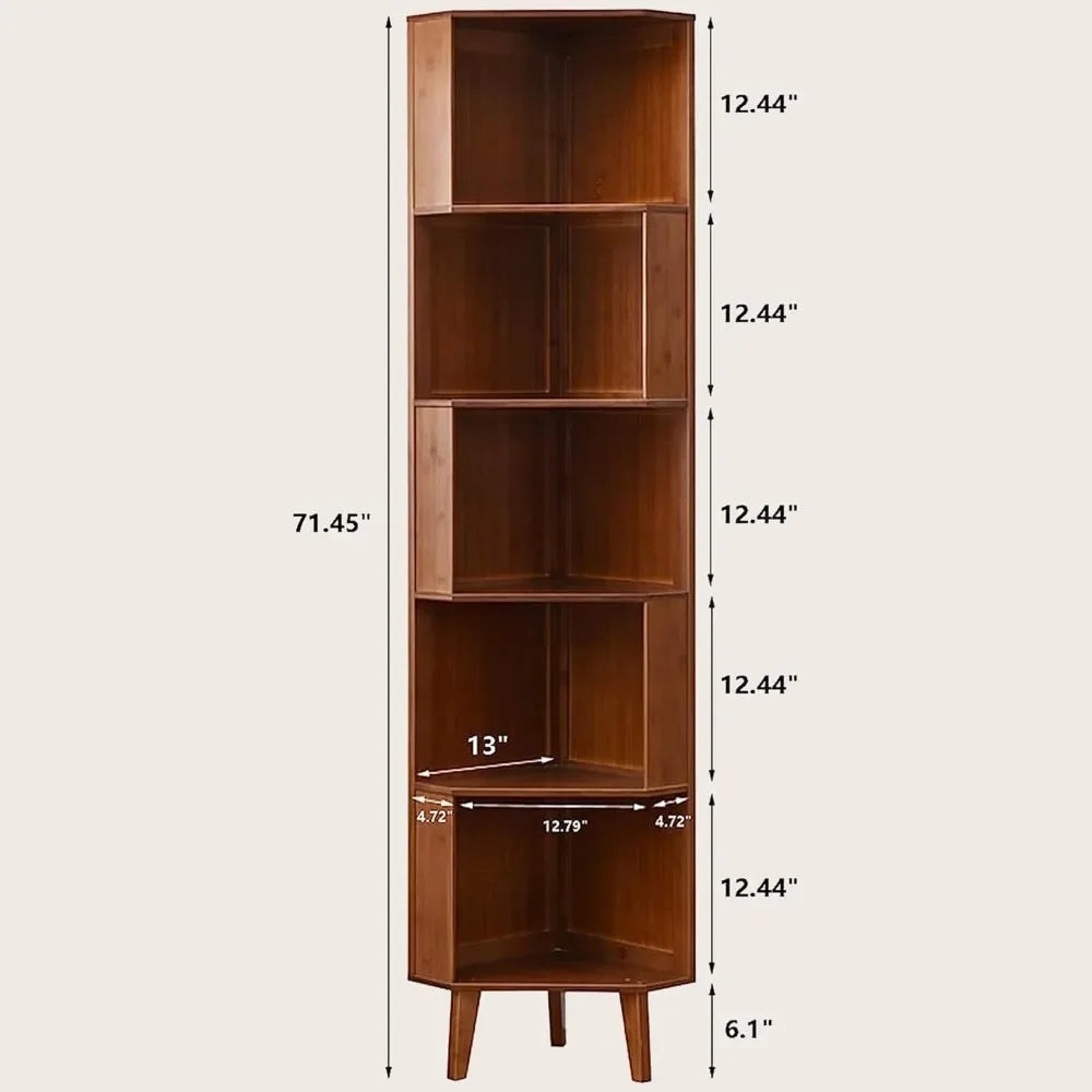 Wall Shelf Mid Century Modern Corner Bookshelf Free Standing Corner Shelf