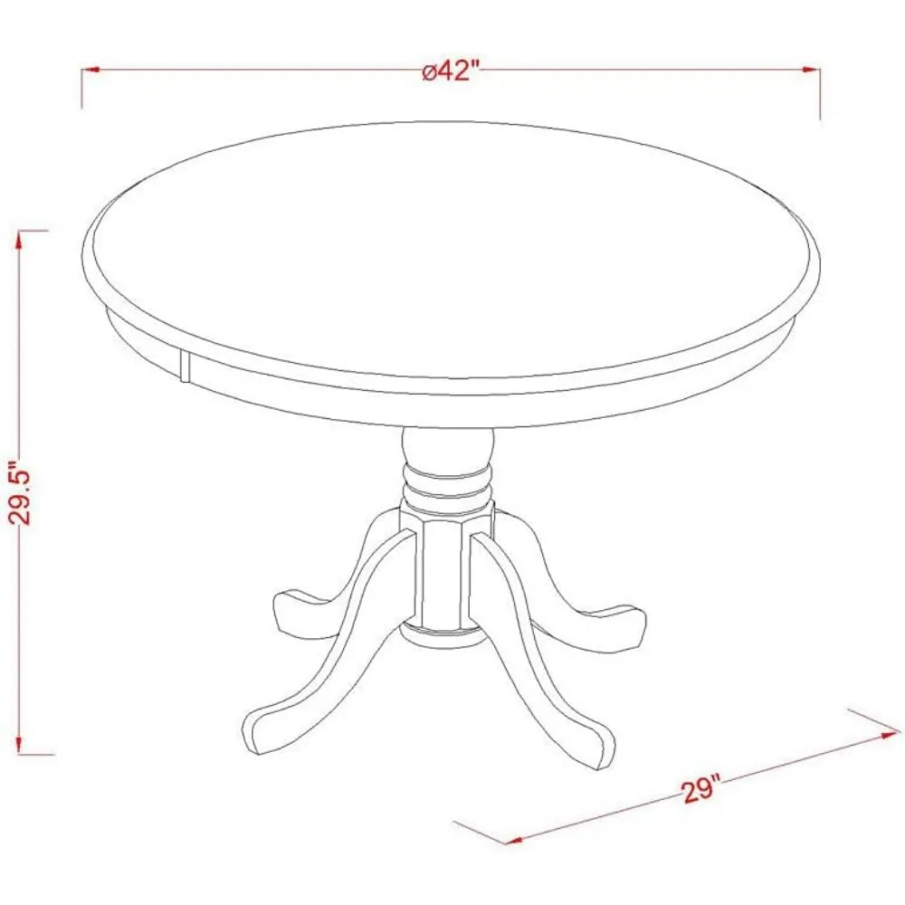 Kitchen Table & Chairs Set Includes Round Dining Room Table with Pedestal and Faux Leather