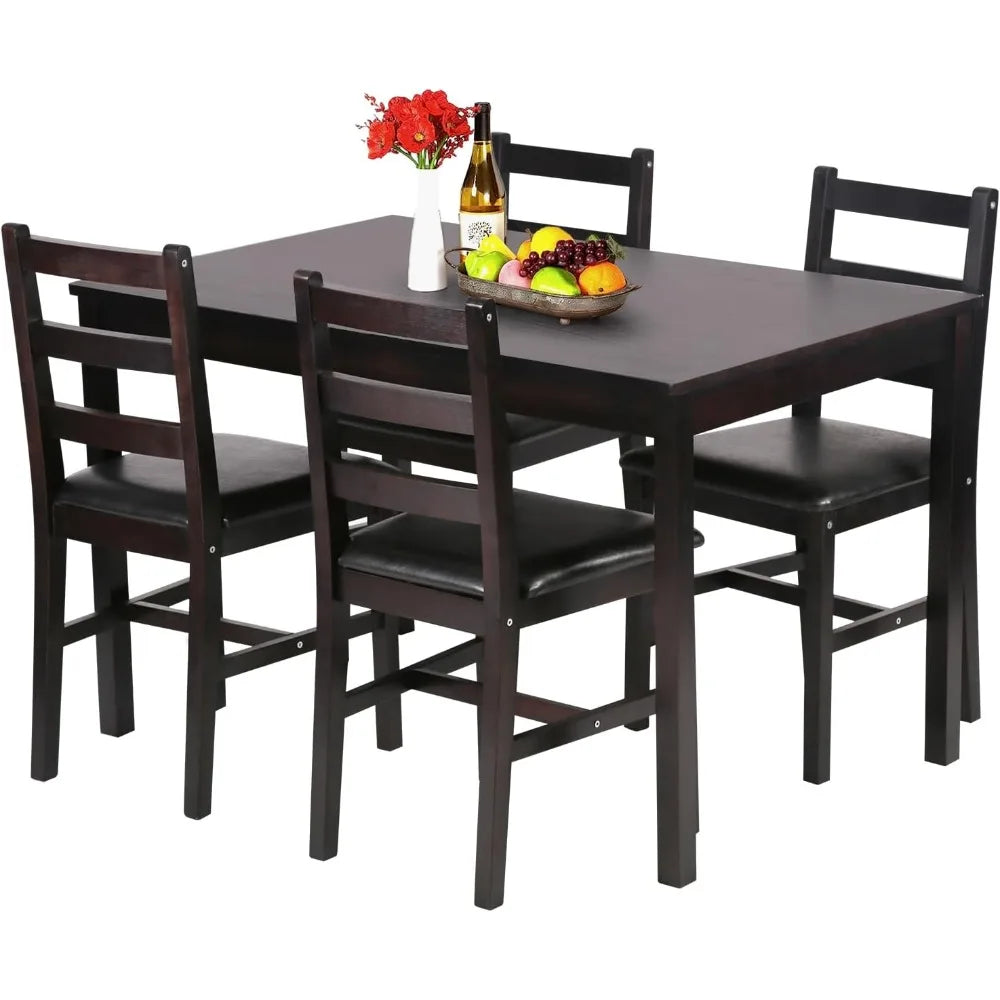Kitchen Table and Chairs for 4 Dining Room Table Set,Wood Elegant Kitchen Sets for Small Space, Dining Room Set