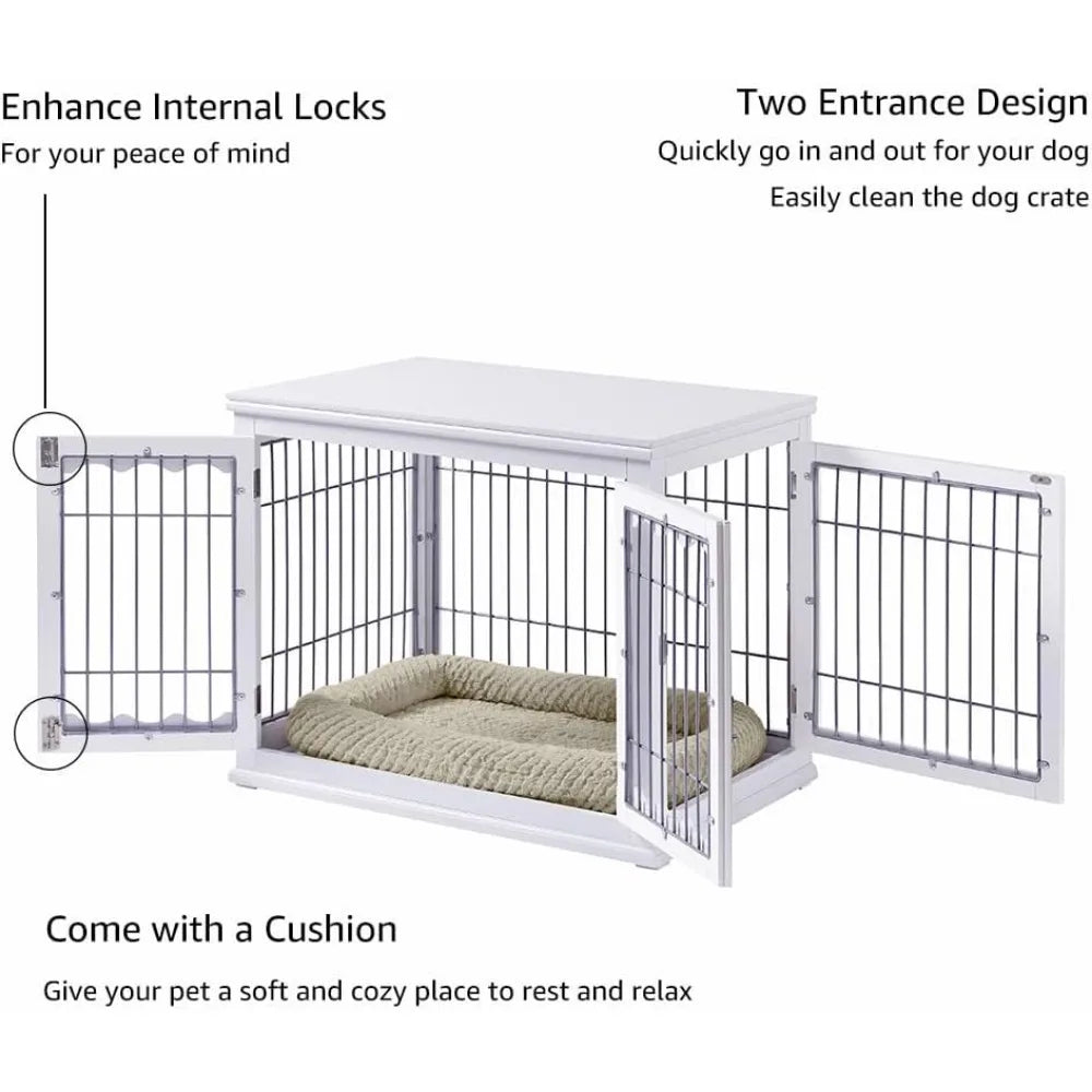 Dog Crate Modern Decorative Wood Wire Pet House Dog Cage Pretty