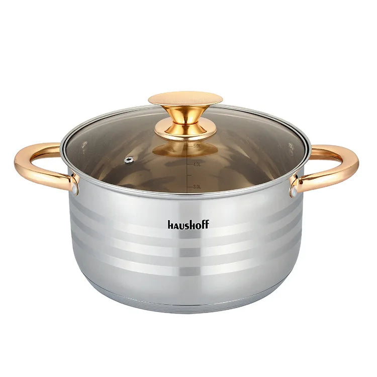 Household l Thickened Double Ear Soup Pot Flat Bottomed Pots and Pans Set Nonstick Cooking Pots