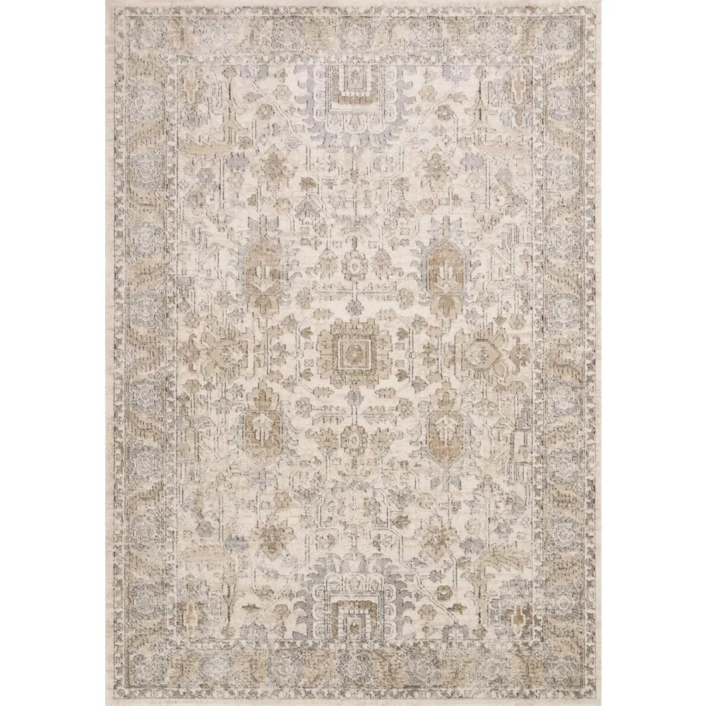 Low Pile Carpet Living Room Decor Woven Durable Area Rug Non-Shedding Easy Clean Soft