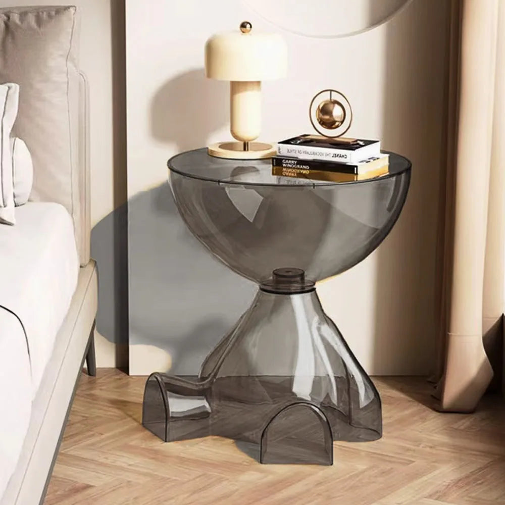 Transparent Advanced Small flat head coffee table cream style, home living room sofa side