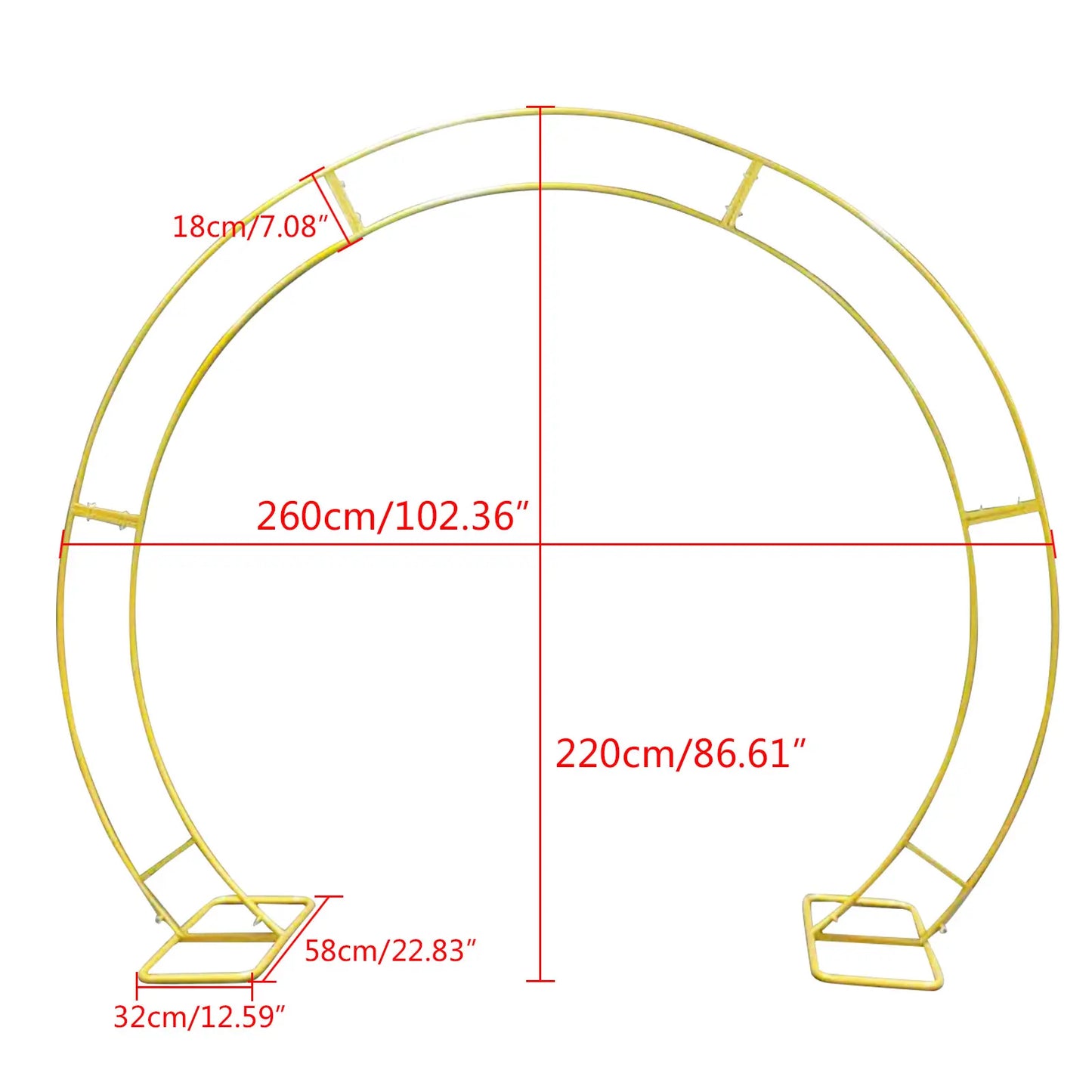 Double Arch Circle Curved Iron Decorative Props,Gold Wedding Flower Rack for Wedding Party