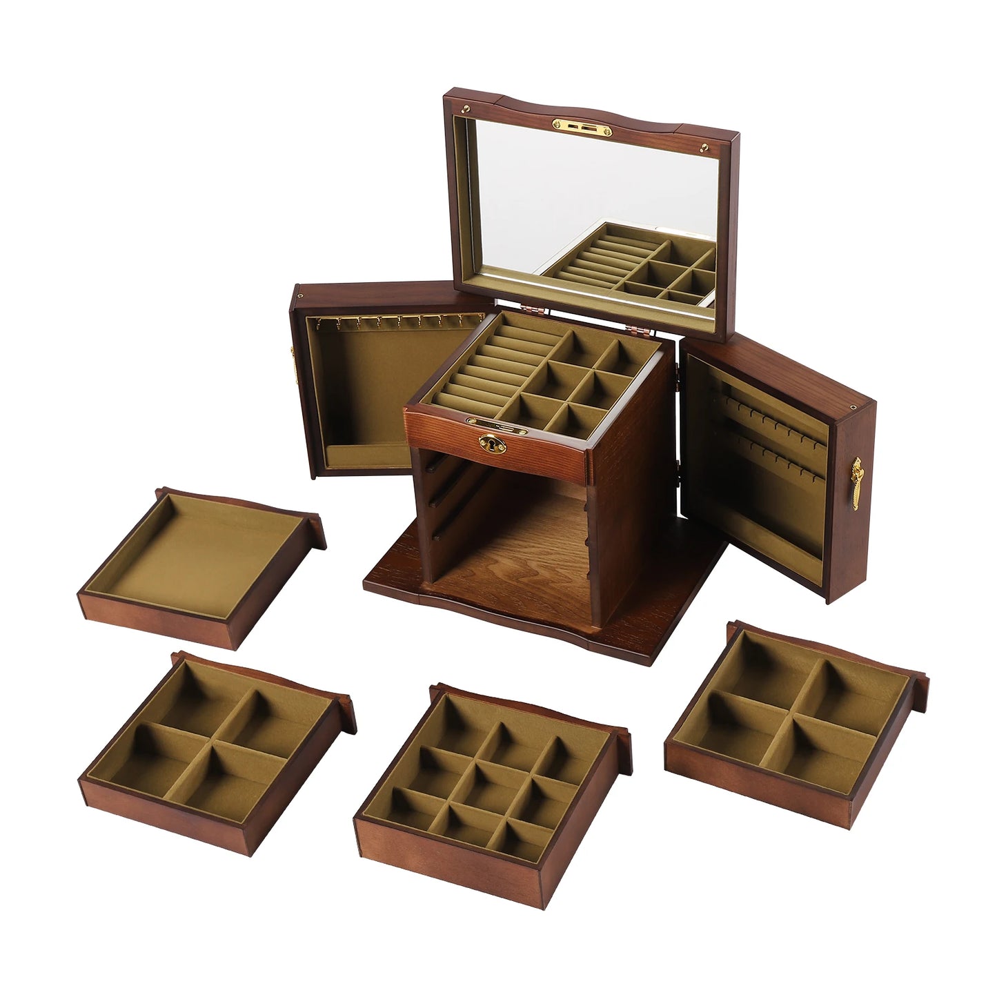 Large Capacity With Lock Chinese Style Organizer Storage