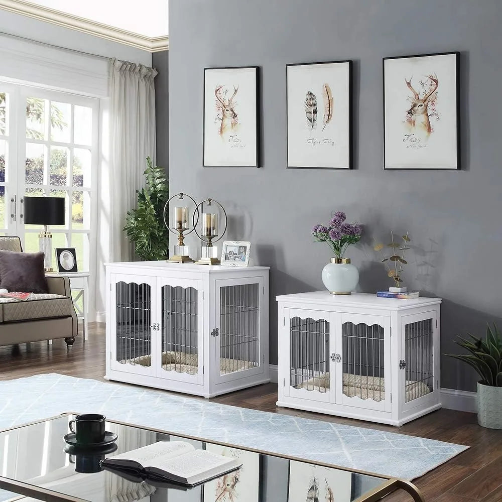 Dog Crate Modern Decorative Wood Wire Pet House Dog Cage Pretty