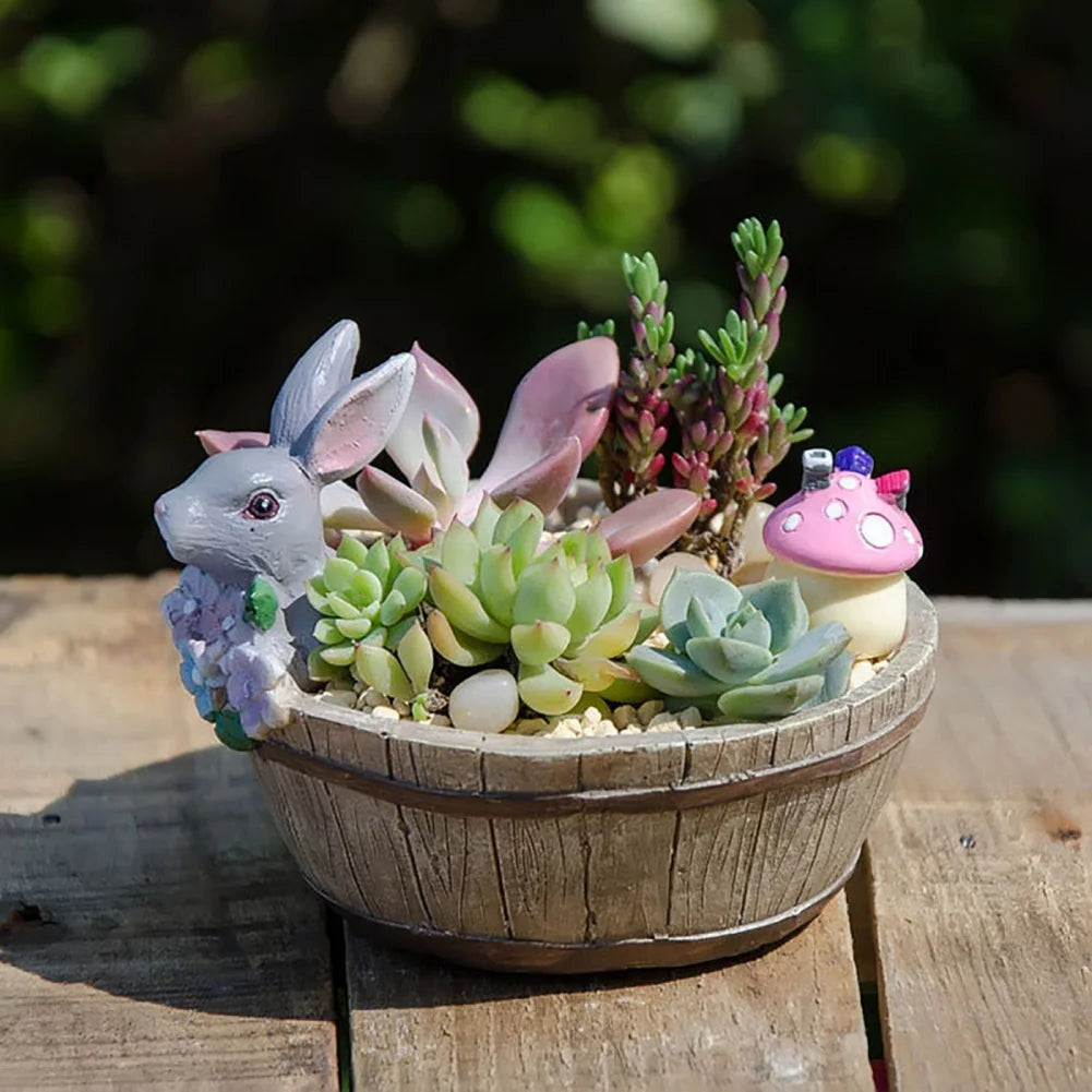 Artificial Succulents Fake Faux Flowers Mini Home Office Decor