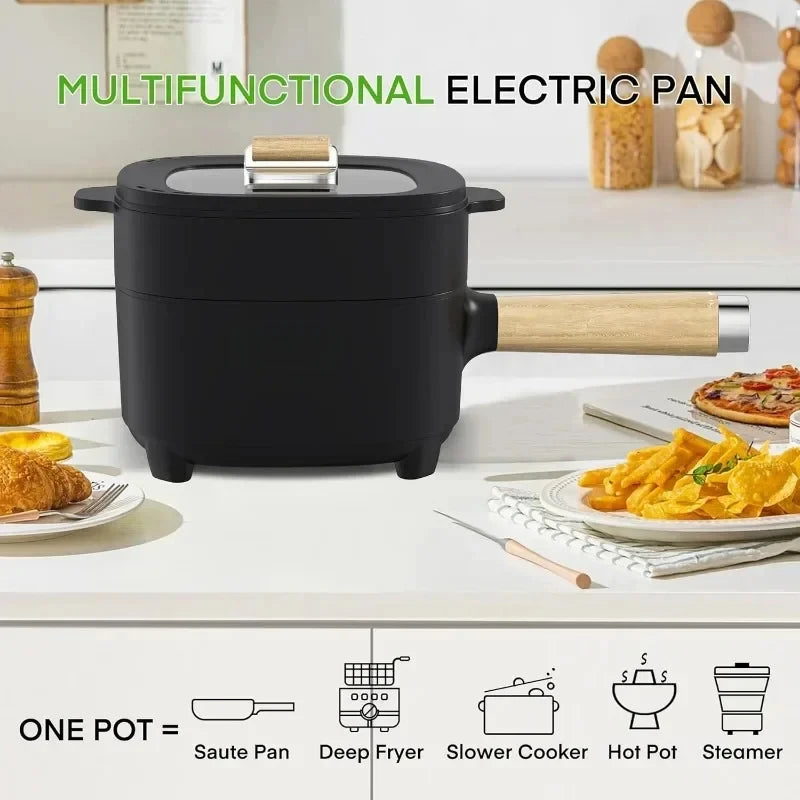 Hot Pot Electric Cermic Glaze Frying Pan Portable Travel Cooker Dual Power Control Cooking Appliances