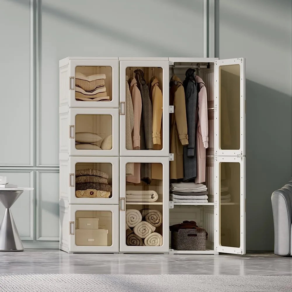 Portable Wardrobe Closet Storage Organizer for Clothes,